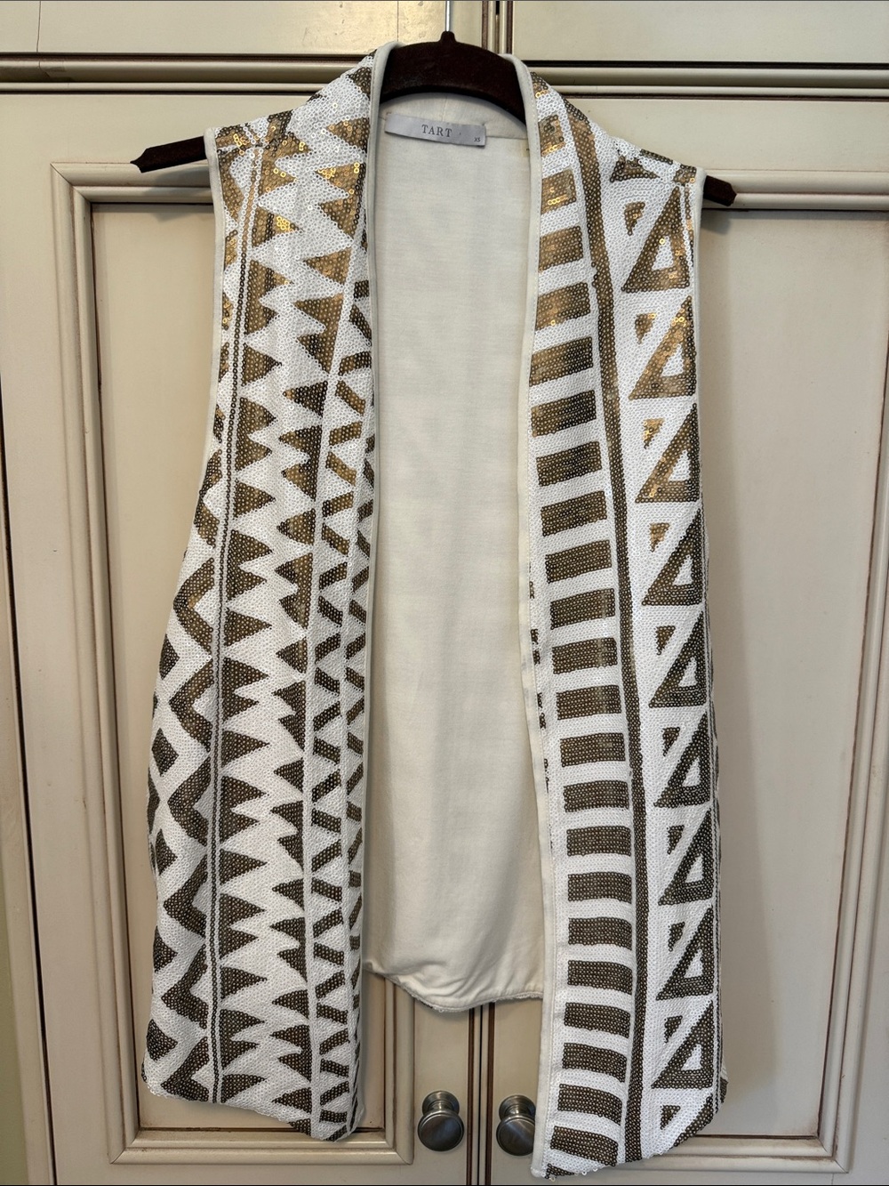Tart Gold & White Sequined Vest